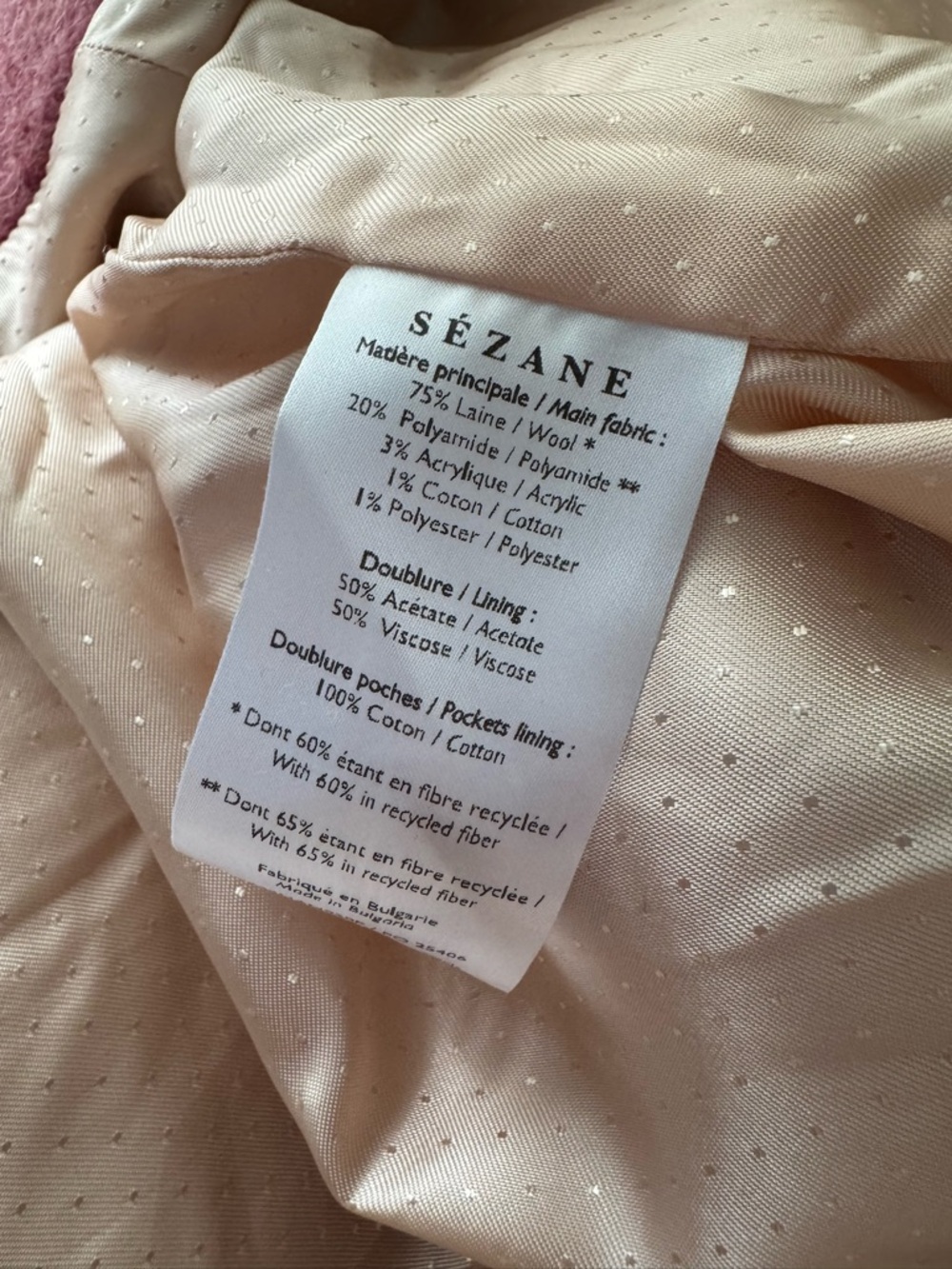 Sezane Leo Coat in Rosewood - Picture 6 of 9